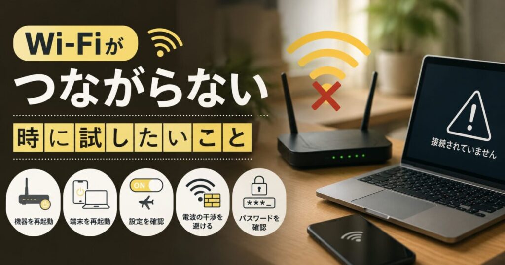 Wi-Fiがつながらない時に試したいこと