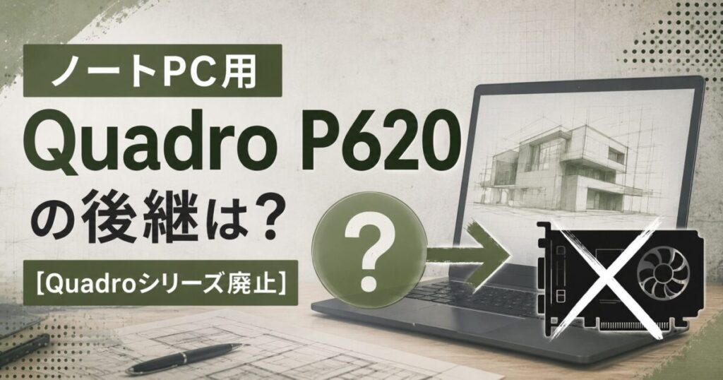 ノートPC用Quadro P620の後継は？（建築学生向け）【Quadroシリーズ廃止】