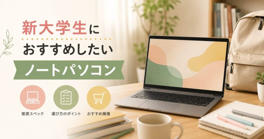 新大学生におすすめしたいノートパソコン|推奨スペックから機種選定まで