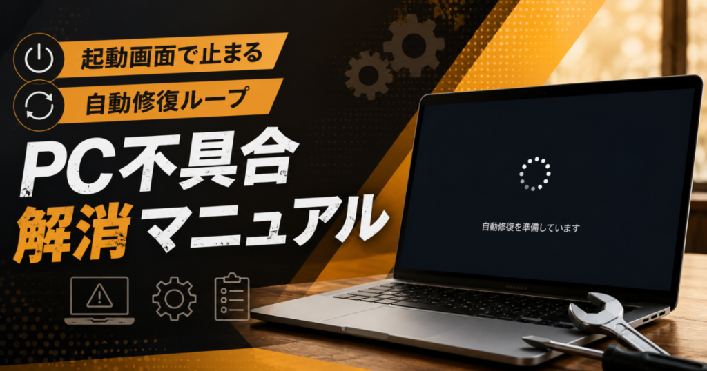 メーカーロゴで止まる・自動修復ループ|PC不具合解消マニュアル