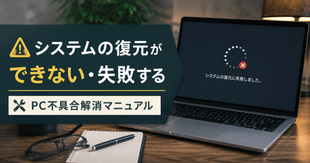 システムの復元ができない・失敗する｜PC不具合解消マニュアル