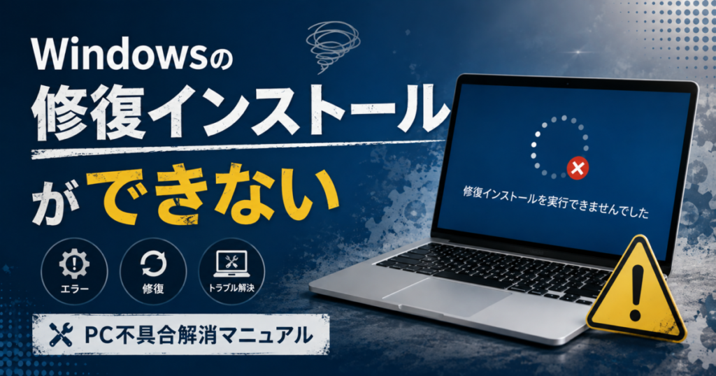 Windowsの修復インストールができない｜PC不具合解消マニュアル