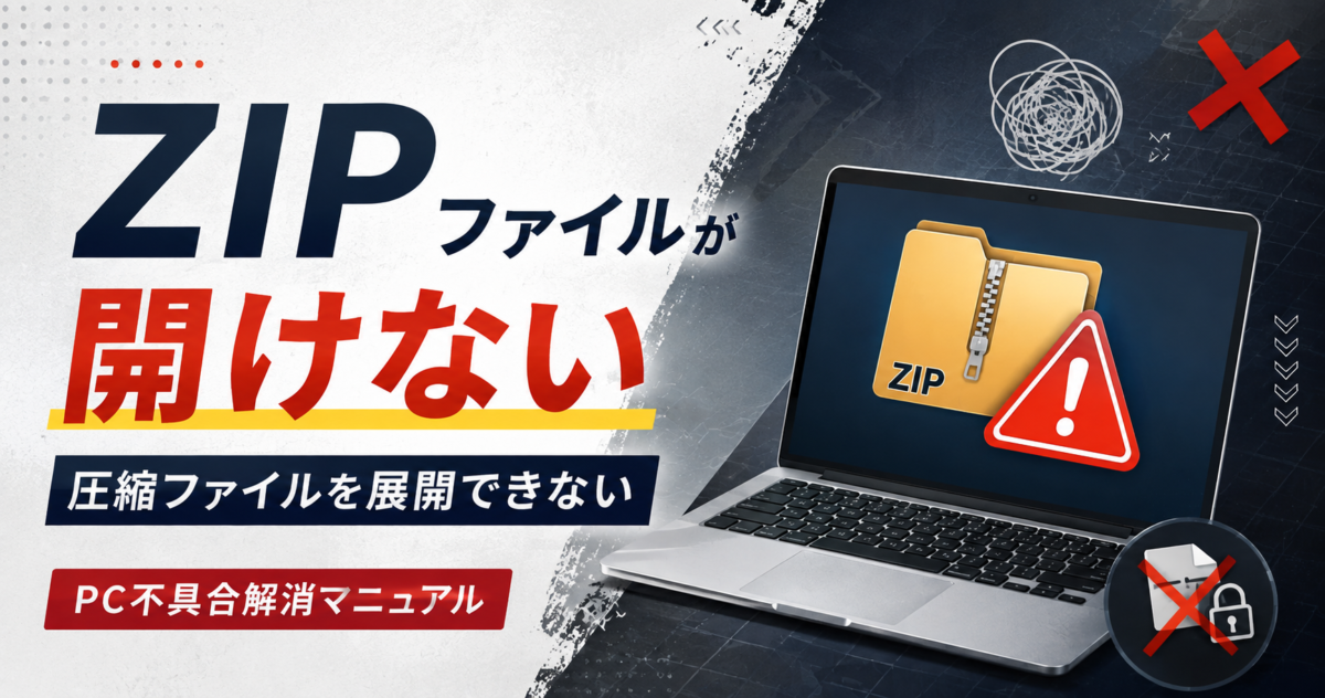 ZIPファイルが開けない・圧縮ファイルを展開できない｜PC不具合解消