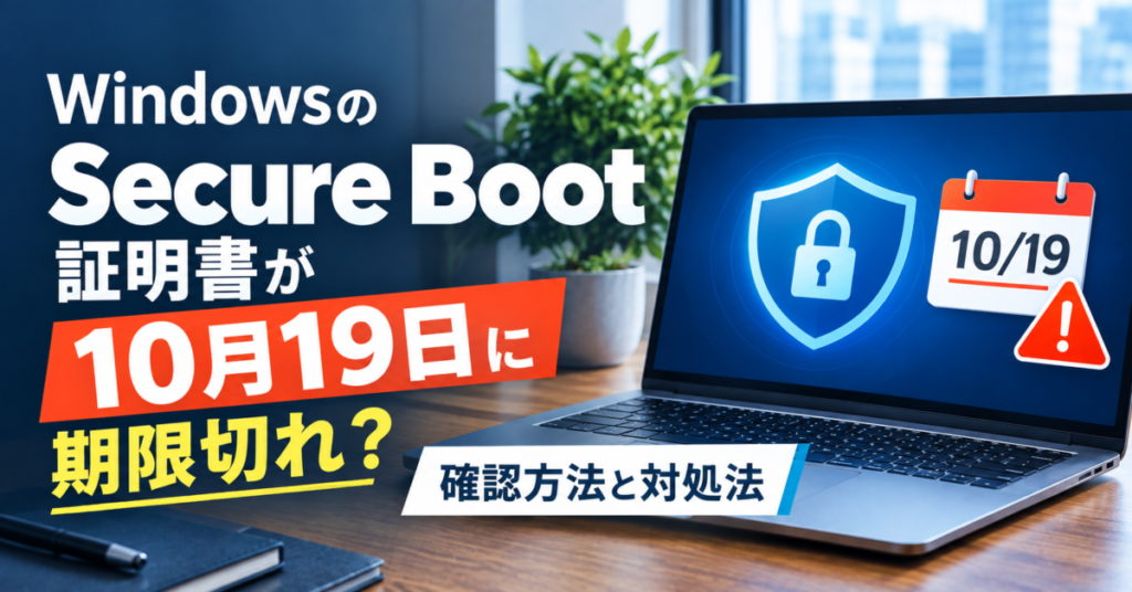 Windows セキュアブート証明書の「10月19日期限切れ」問題と確認手順